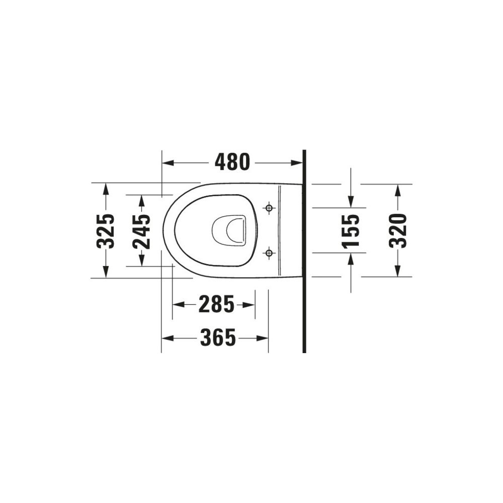 Duravit No.1 Wand-WC 480x325x345mm, Weiß Hochglanz, 4,5l, Tiefspüler, rimless, waag... DURAVIT-2574090000 4053424701639 (Abb. 7)