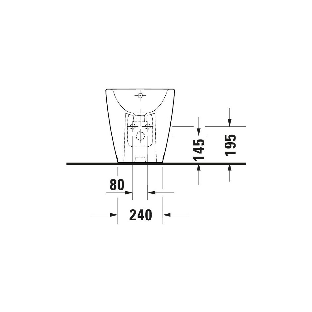 Duravit D-Neo Stand Bidet 650x370x400mm, Weiß Hochglanz, 1 HL, mit Überlauf mit Bef... DURAVIT-2294100000 4063382017208 (Abb. 3)