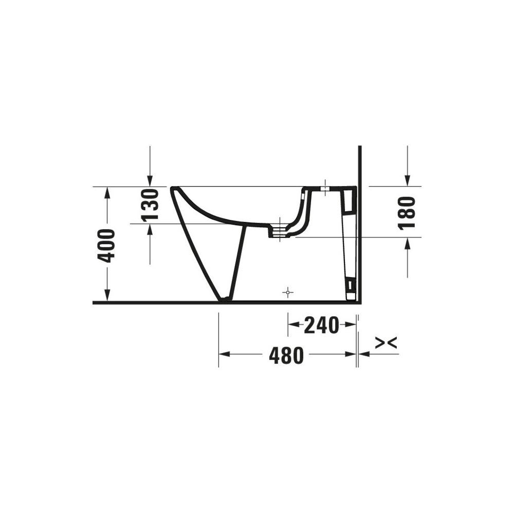 Duravit D-Neo Stand Bidet 650x370x400mm, Weiß Hochglanz, 1 HL, mit Überlauf mit Bef... DURAVIT-2294100000 4063382017208 (Abb. 6)
