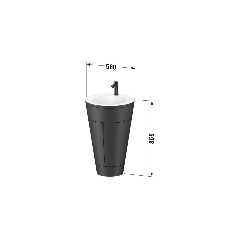 Duravit Starck 1 Waschtisch-Set C-bonded bds Lack 605x560x864mm, Taupe SM/Matt... DURAVIT-S19512O70600000 4067116422917 (Abb. 2)