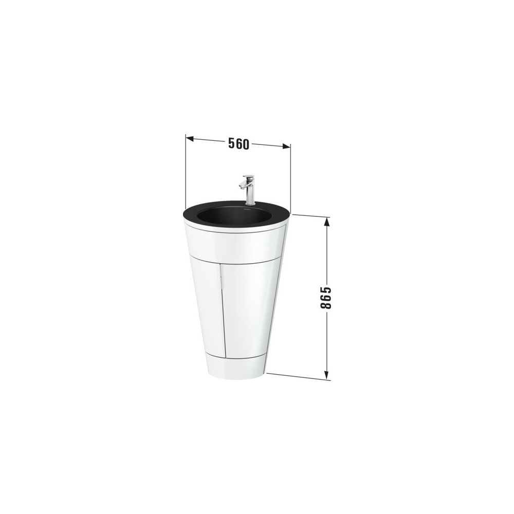 Duravit Starck 1 Waschtisch-Set C-bonded bds Lack 605x560x864mm, Nachtblau SM/... DURAVIT-S19514O70980010 4067116427271 (Abb. 2)
