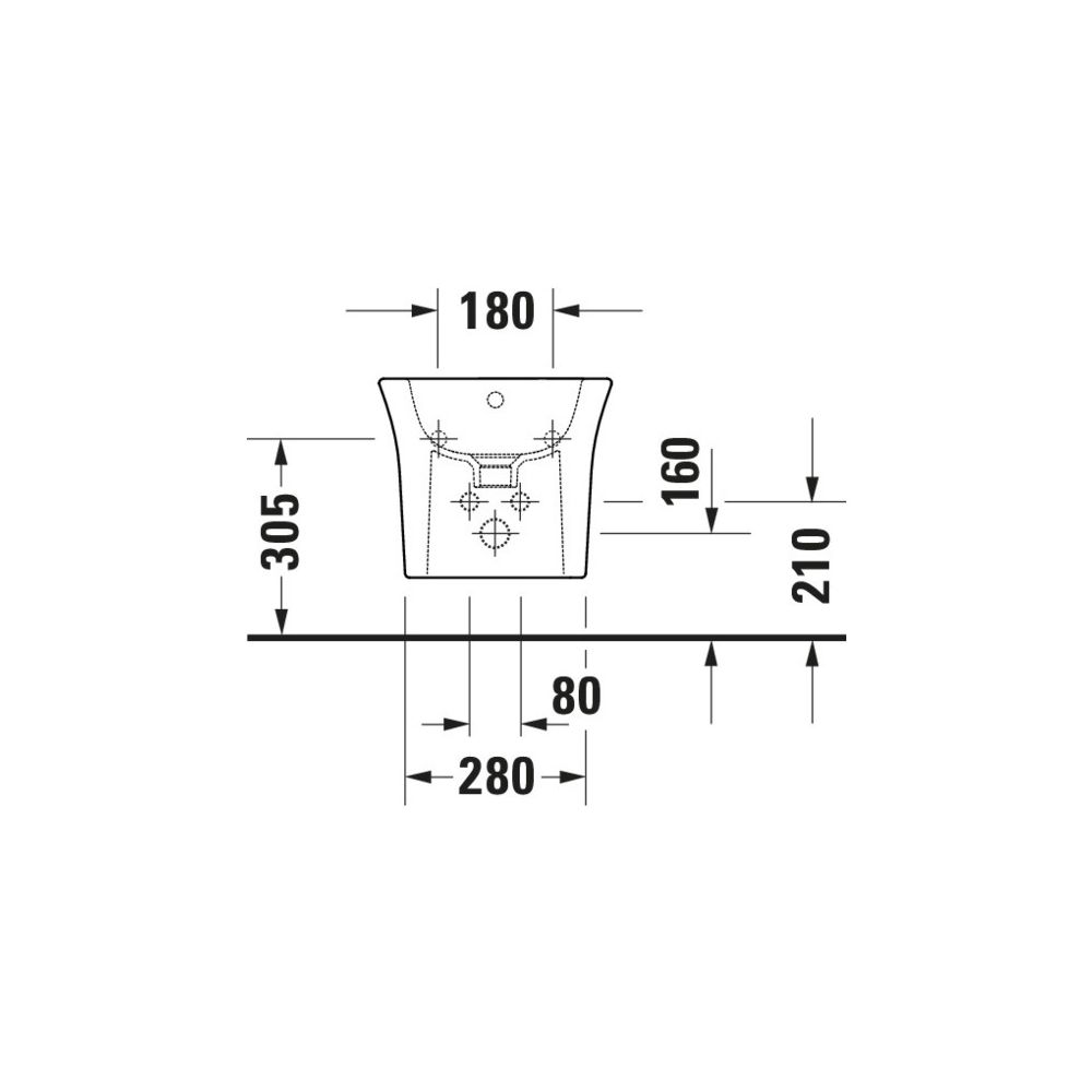 Duravit White Tulip Wandbidet 540x370x315mm, Weiß Hochglanz, 1 HL, HLB, Überlauf, v... DURAVIT-2293150000 4053424980379 (Abb. 9)