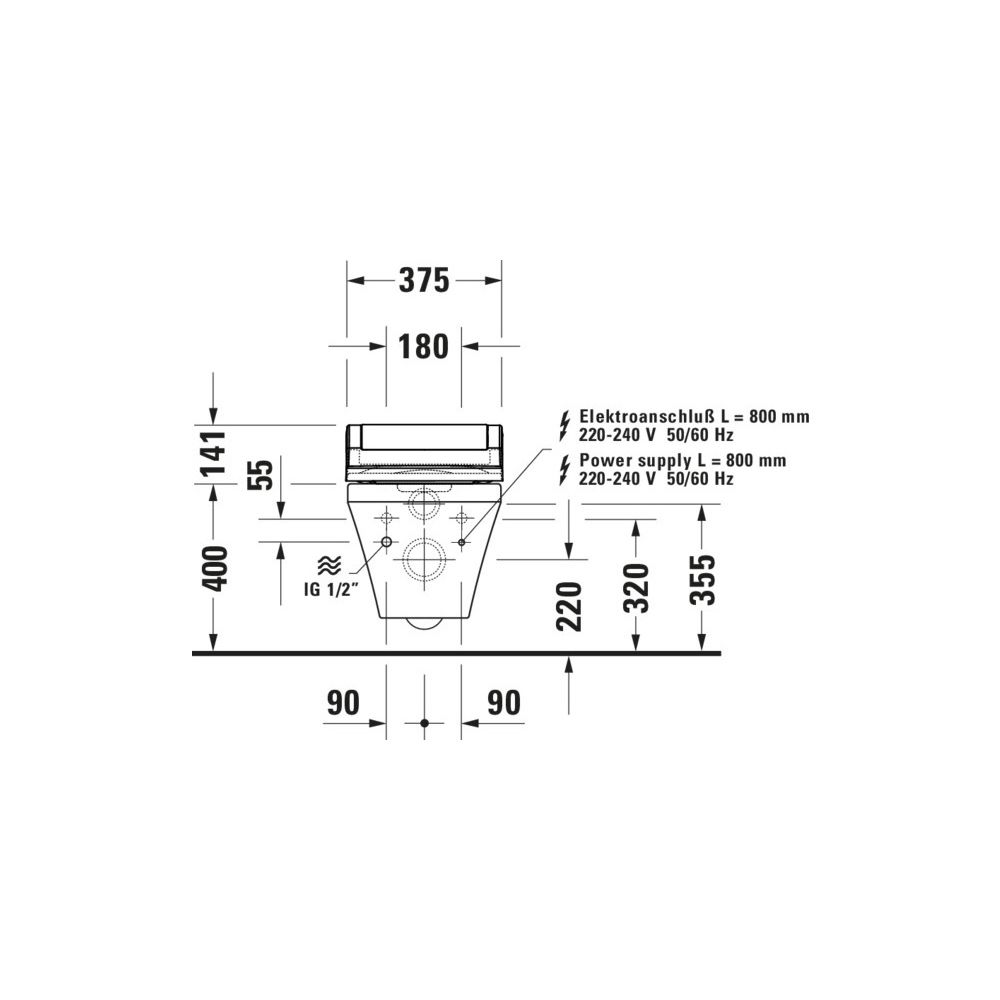 Duravit DuraStyle Wand-WC für Dusch-WC-Sitz 620x376x355mm Weiß Hochglanz, 4,5l, Wo... DURAVIT-25375900001 4021534854460 (Abb. 3)