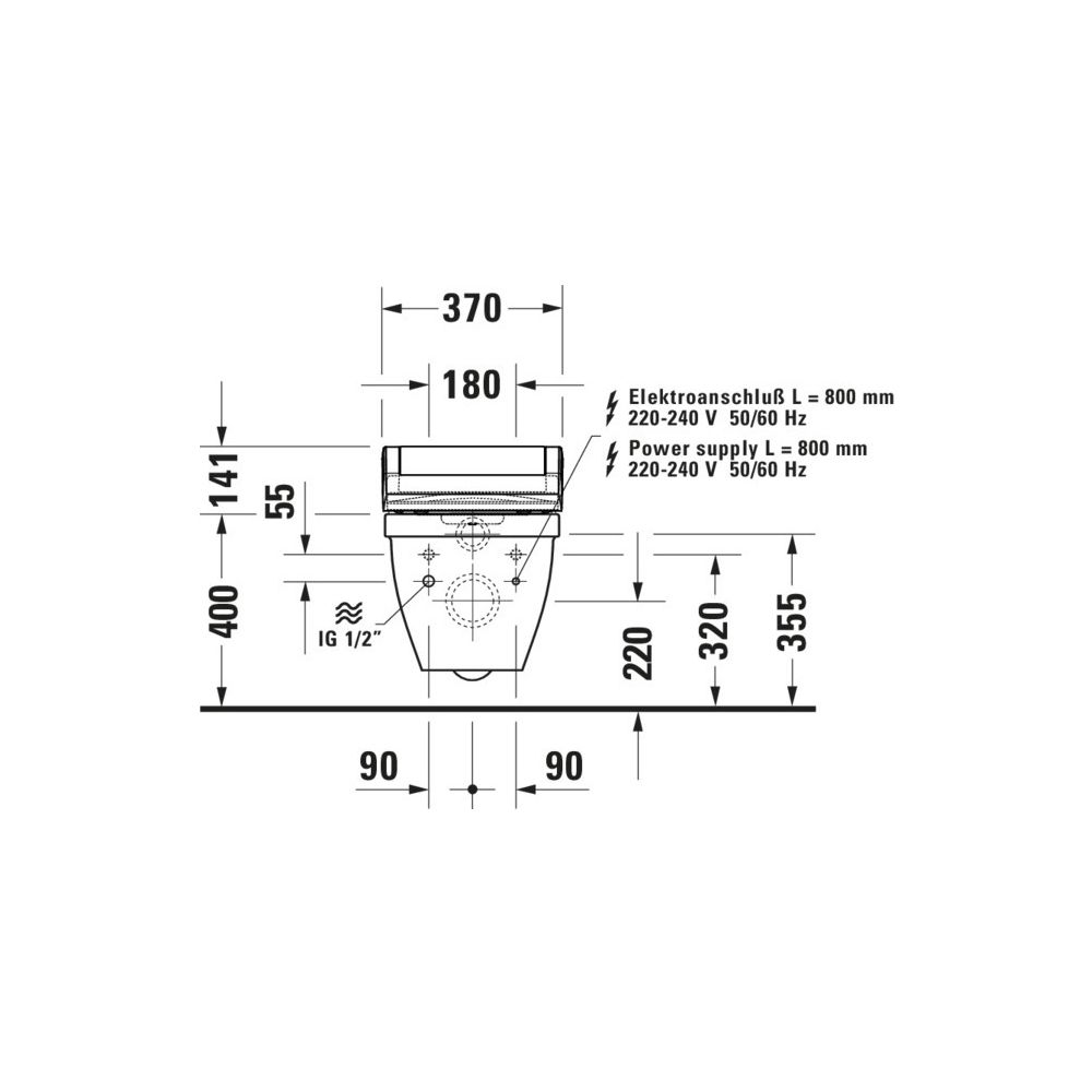 Duravit Starck 3 Wand-WC für Dusch-WC-Sitz 620x365x435mm, Weiß Hochglanz, 4,5l, Wo... DURAVIT-22265900001 4021534822162 (Abb. 9)