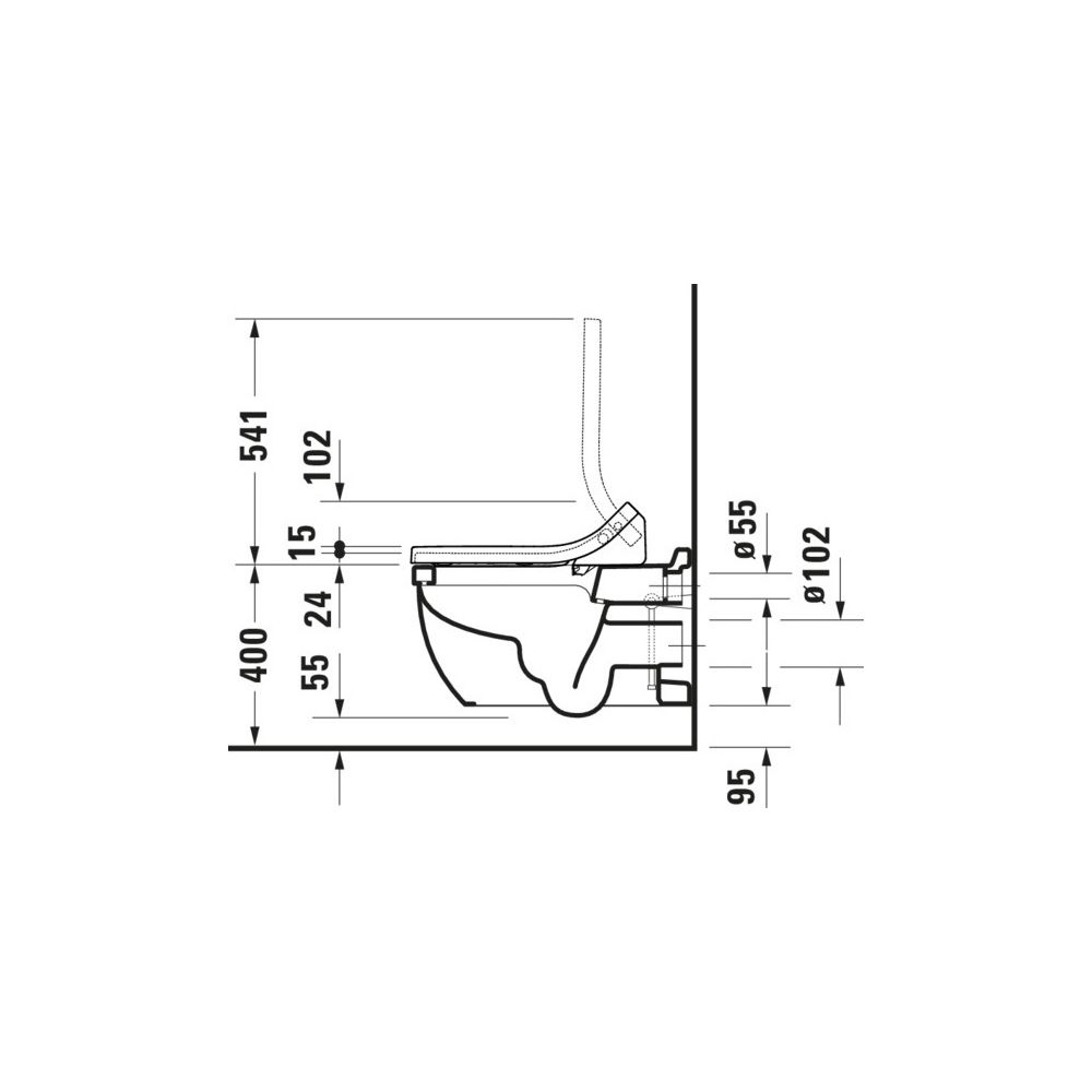 Duravit Starck 3 Wand-WC für Dusch-WC-Sitz 620x365x435mm, Weiß Hochglanz, 4,5l, W... DURAVIT-22265900001 4021534822162 (Abb. 10)