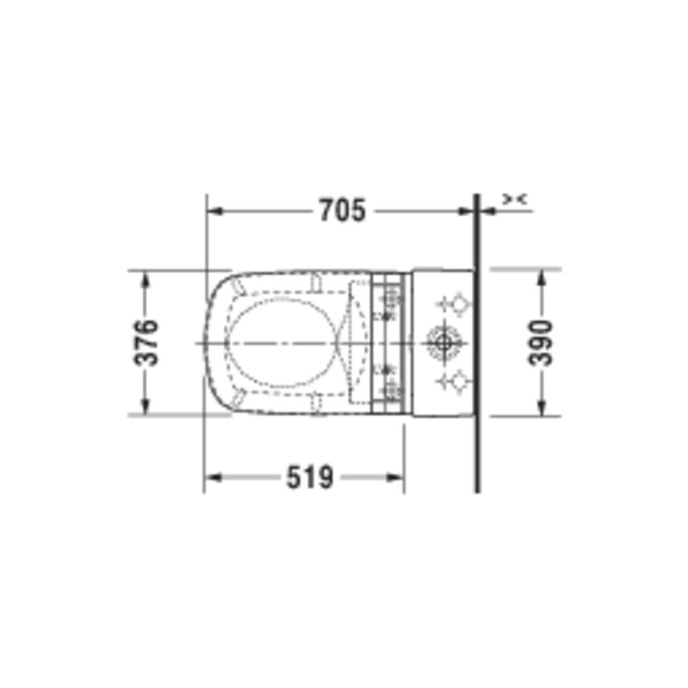 Duravit Stand WC Kombination für Dusch-WC-Sitz DuraStyle 705x390x420mm, Weiß Hochgl... DURAVIT-2156590000 4021534854576 (Abb. 3)