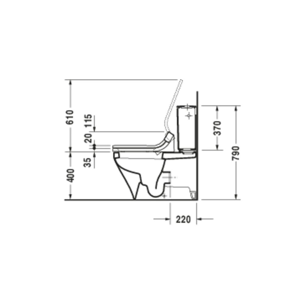Duravit Stand WC Kombination für Dusch-WC-Sitz DuraStyle 705x390x420mm, Weiß Hochgl... DURAVIT-2156590000 4021534854576 (Abb. 9)
