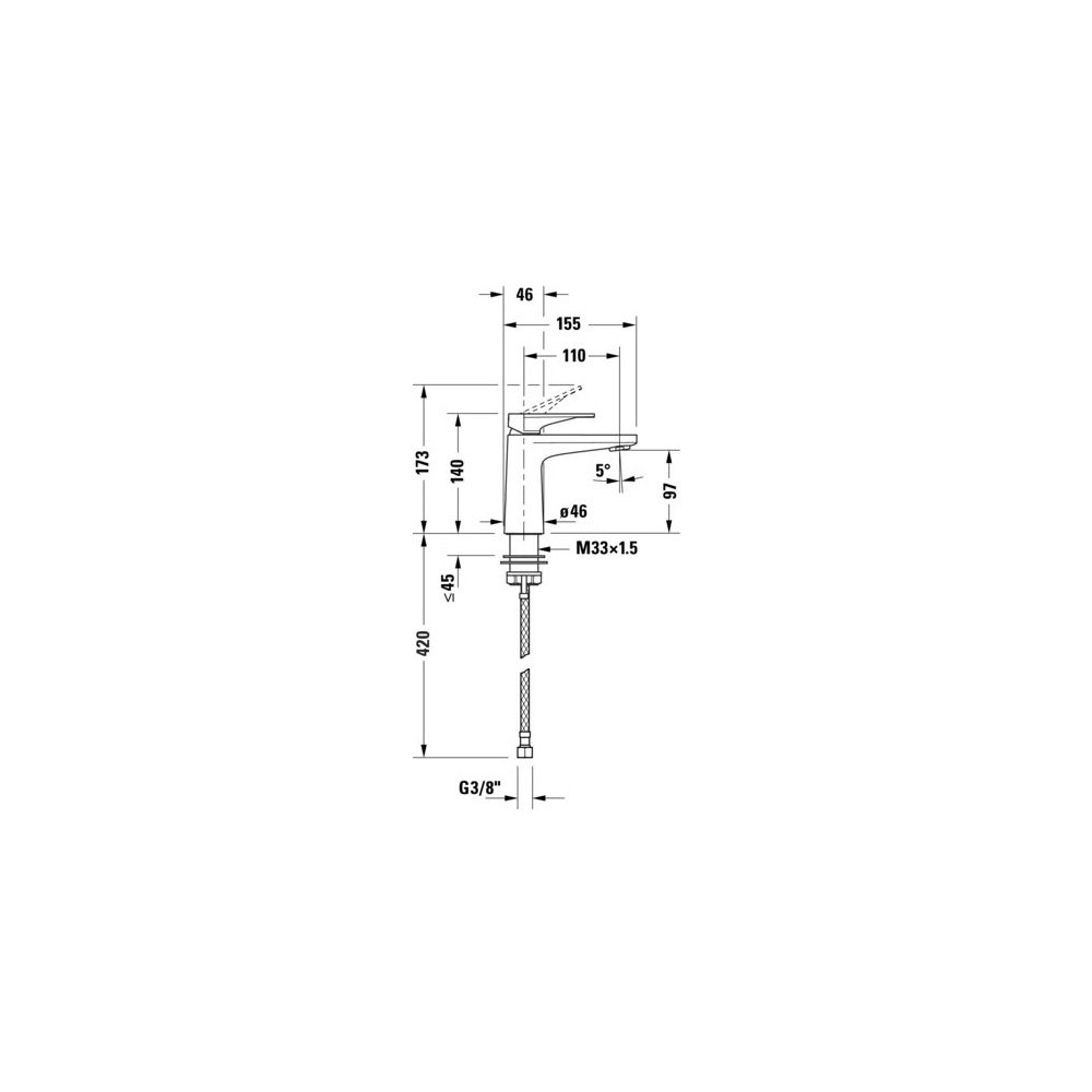 Duravit Tulum by Starck Einhebel-Waschtischmischer S FreshStart, Mattschwarz, 5l/... DURAVIT-TU1011002046 4067116984286 (Abb. 3)