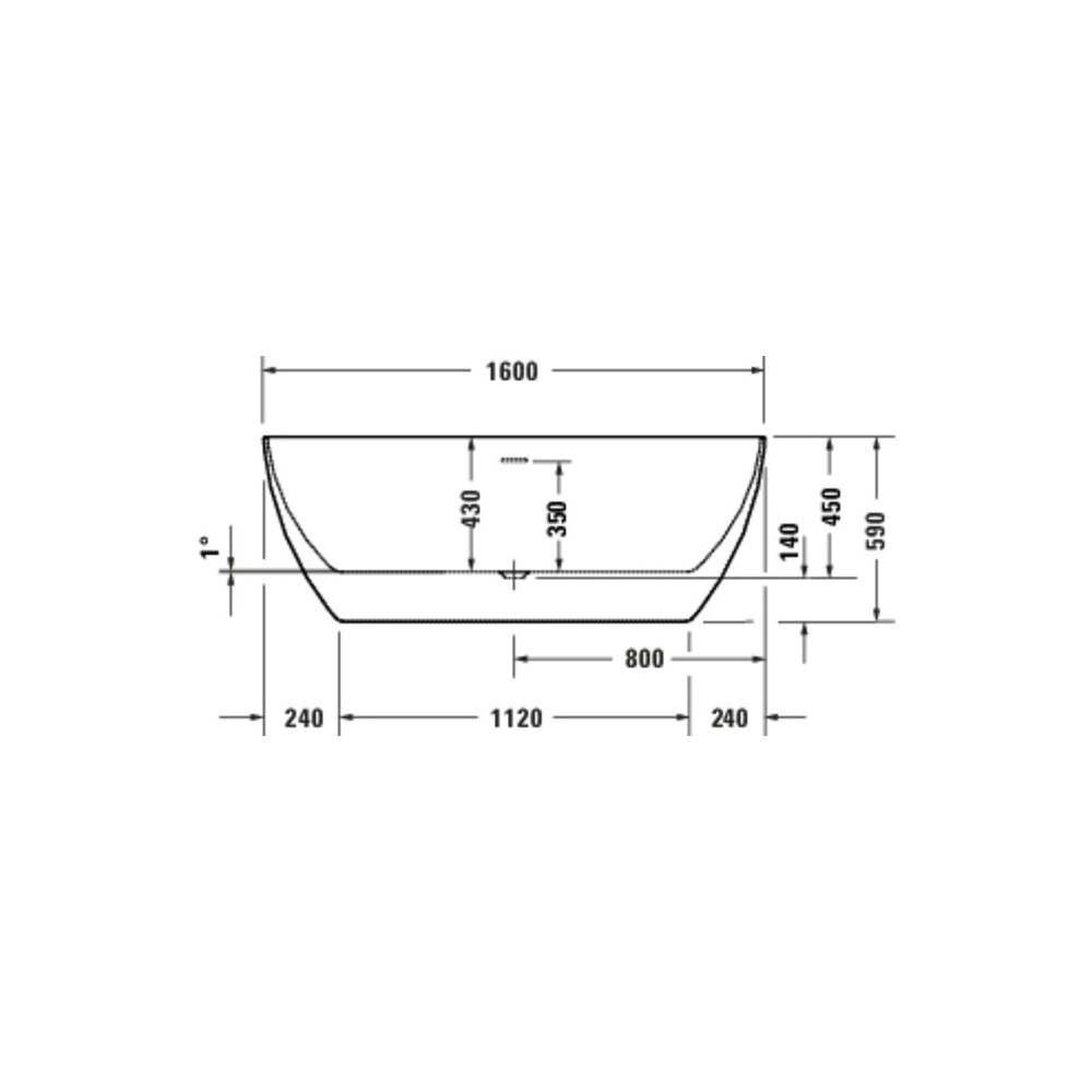 Duravit DuraKanto Badewanne 465x750x1600mm, 249l, Weiß glänz, Oval, Freistehen... DURAVIT-700560000000000 4067116007459 (Abb. 6)