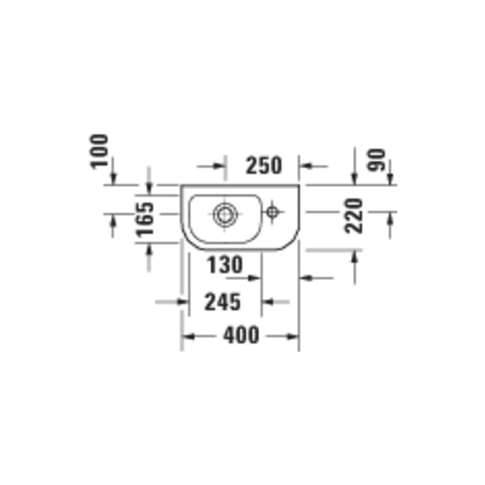 Duravit D-Code Handwaschbecken 220x400x140mm, Weiß Hochglanz, Rund, 1 Waschplatz L... DURAVIT-07494000412 4067116382280 (Abb. 2)