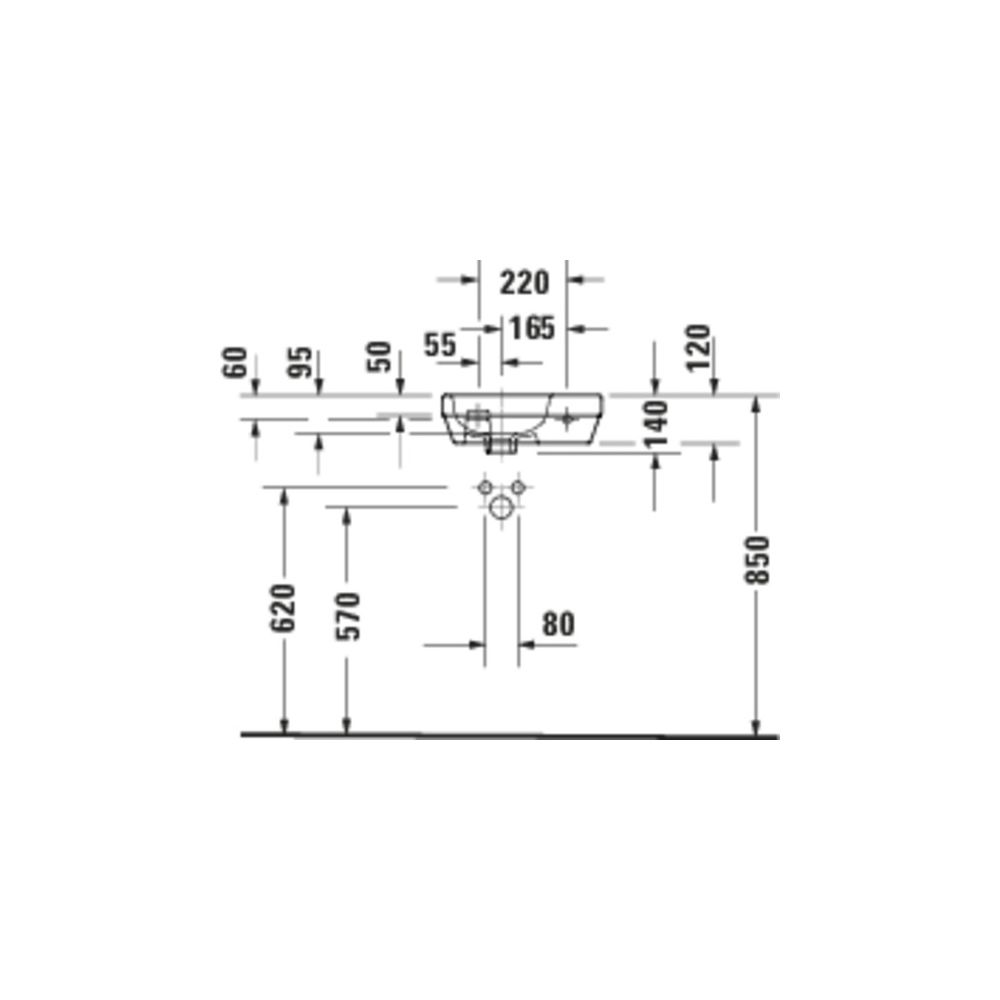 Duravit D-Code Handwaschbecken 220x400x140mm, Weiß Hochglanz, Rund, 1 Waschplatz L... DURAVIT-07494000412 4067116382280 (Abb. 3)