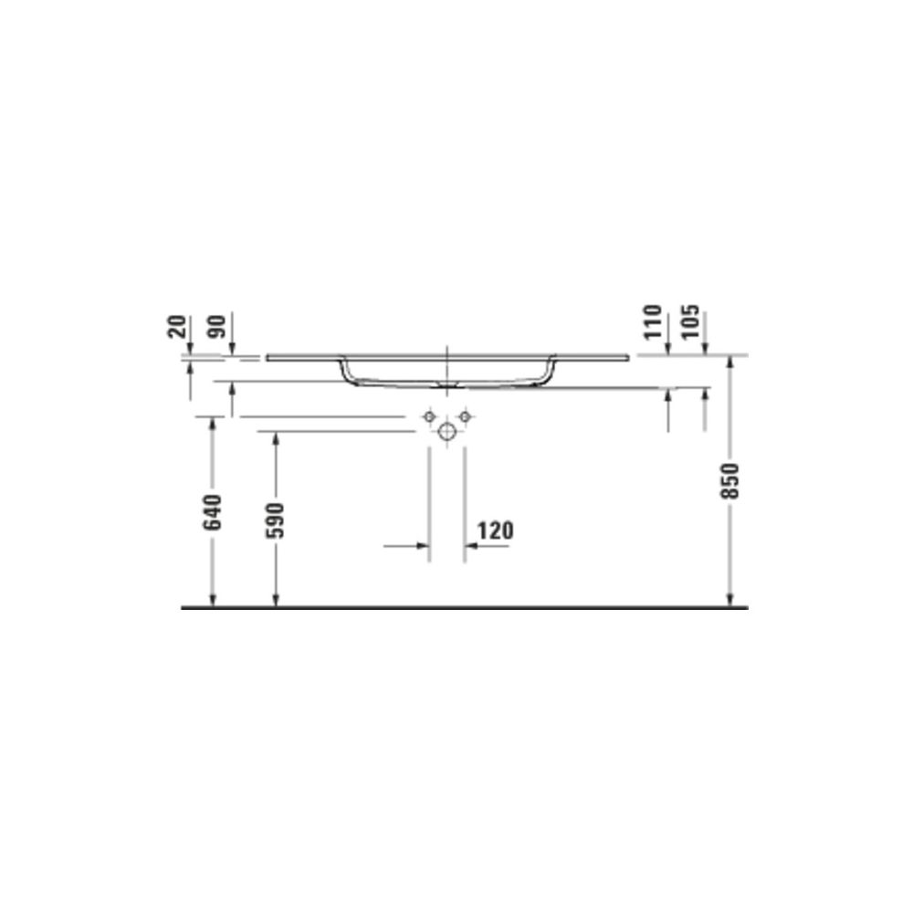 Duravit Sivida Waschtisch 485x1220x110mm Weiß Seidenmatt rechteckig 1 Waschplatz/HL... DURAVIT-2650033200 4067116415919 (Abb. 2)