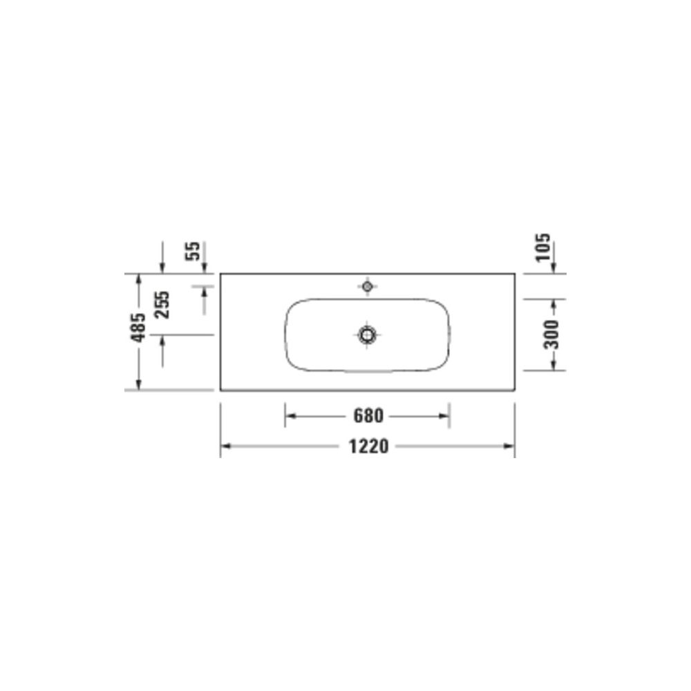 Duravit Sivida Waschtisch 485x1220x110mm Weiß Seidenmatt rechteckig 1 Waschplatz/HL... DURAVIT-2650033200 4067116415919 (Abb. 3)