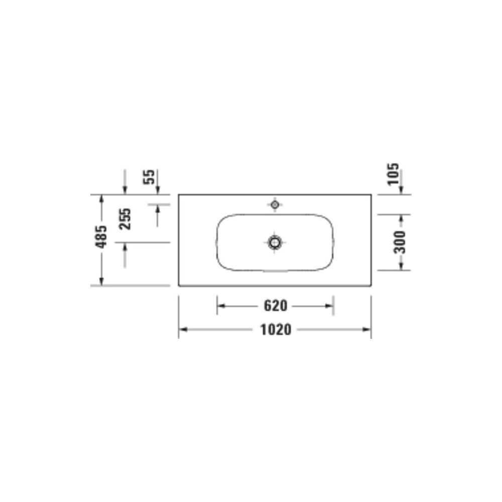 Duravit Sivida Waschtisch 485x1020x110mm Weiß Seidenmatt rechteckig 1 Waschplatz/HL... DURAVIT-2650023200 4067116415896 (Abb. 3)