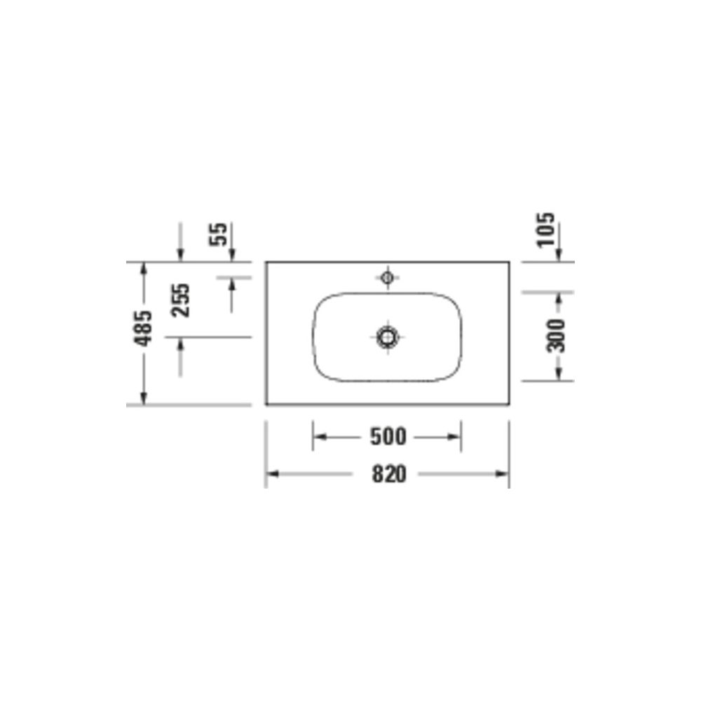 Duravit Sivida Waschtisch 485x820x110mm Weiß Seidenmatt rechteckig 1 Waschplatz/HL ... DURAVIT-2650013200 4067116415889 (Abb. 4)