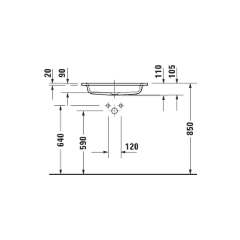 Duravit Sivida Waschtisch 485x620x110mm Weiß Seidenmatt rechteckig 1 Waschplatz/HL ... DURAVIT-2650003200 4067116415735 (Abb. 2)