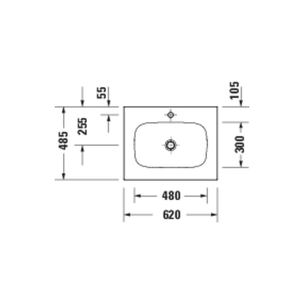 Duravit Sivida Waschtisch 485x620x110mm Weiß Seidenmatt rechteckig 1 Waschplatz/HL ... DURAVIT-2650003200 4067116415735 (Abb. 3)