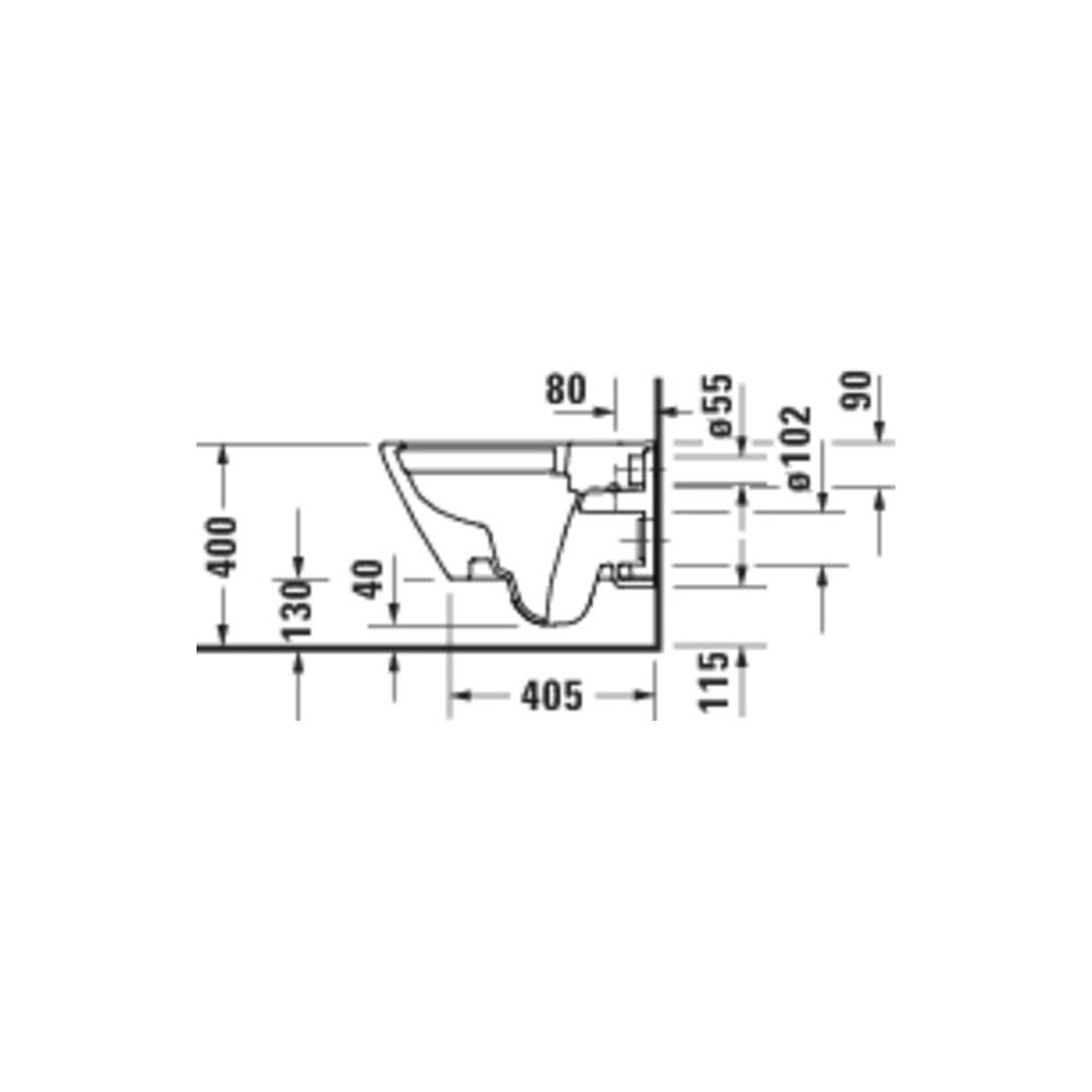 Duravit D-Code Wand-WC 540x370x360mm Weiß Hochglanz 45l Tiefspüler rimless waagere... DURAVIT-29030900212 4067116383317 (Abb. 3)
