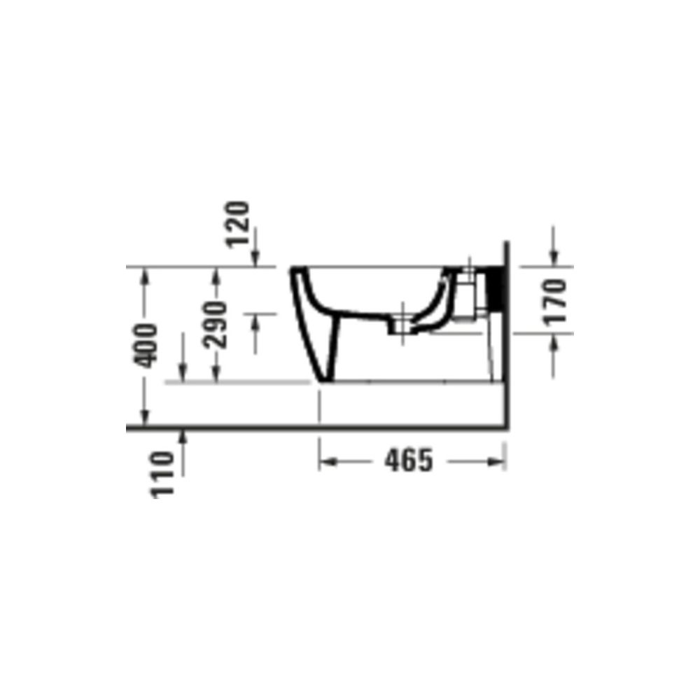 Duravit ME by Starck Wandbidet 540x370x290mm Weiß Hochglanz WonderGliss 1 HL mit H... DURAVIT-27241500001 4067116375565 (Abb. 3)