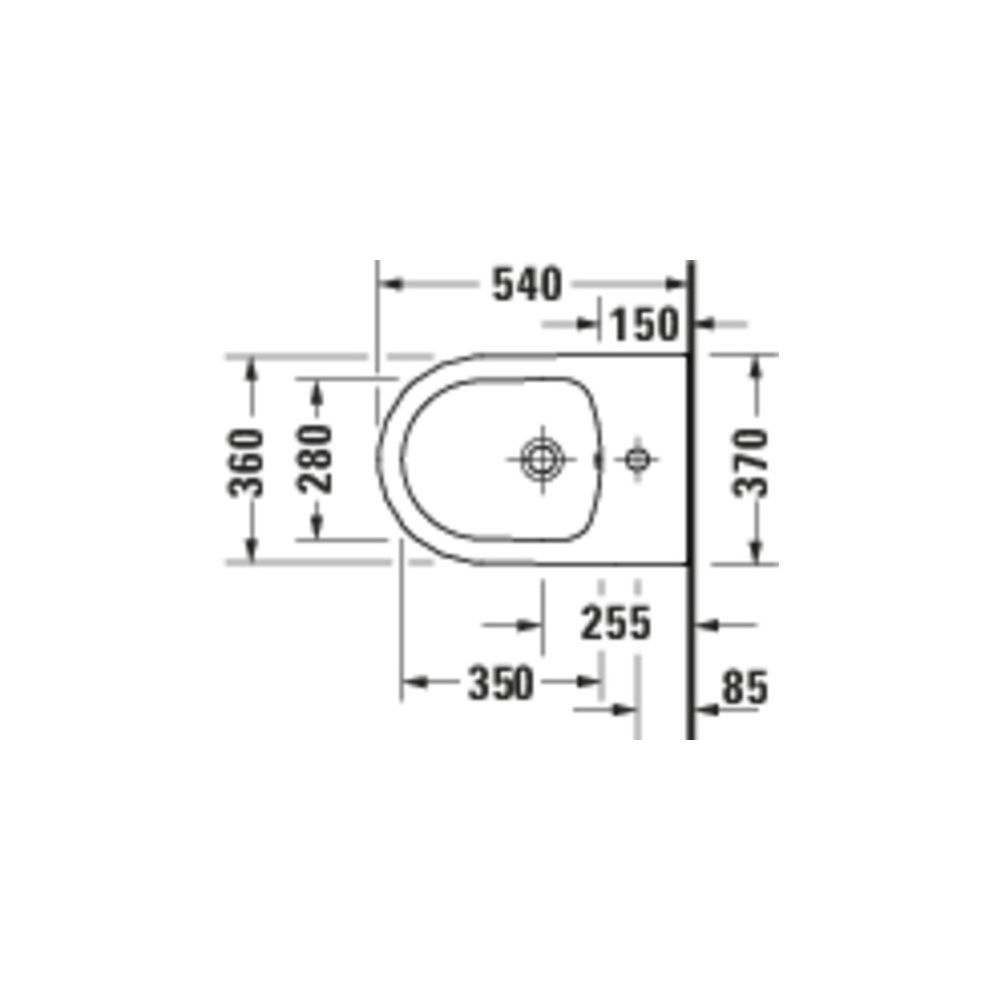 Duravit ME by Starck Wandbidet 540x370x290mm Weiß Hochglanz WonderGliss 1 HL mit H... DURAVIT-27241500001 4067116375565 (Abb. 4)