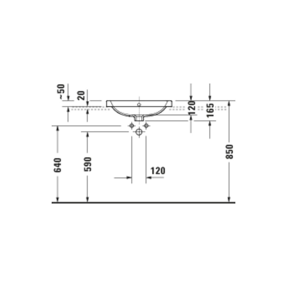 Duravit D-Code Aufsatzbecken 550mm, Weiß Hochglanz, mit ÜL und HLB, von unten und ... DURAVIT-24025500002 4067116382259 (Abb. 2)