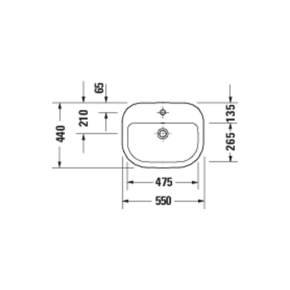 Duravit D-Code Aufsatzbecken 550mm, Weiß Hochglanz, mit ÜL und HLB, von unten und ... DURAVIT-24025500002 4067116382259 (Abb. 3)