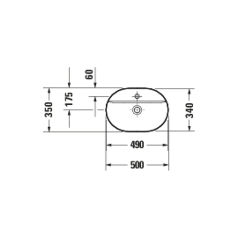 Duravit Luv Aufsatzbecken 500mm, Weiß Hochglanz/Seidenmatt, DuraCeram, Oval, mit HL... DURAVIT-0380502600 4053424901060 (Abb. 3)