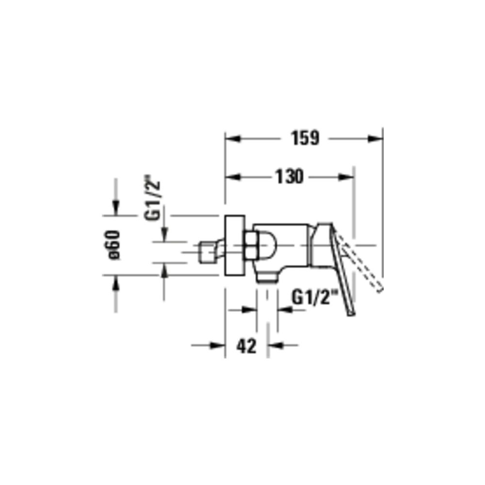 Duravit No.1 Einhebel-Brausemischer Aufputz, Chrom, Anschlussart S-Anschlüsse, 1/... DURAVIT-N14230000010 8000177315930 (Abb. 5)