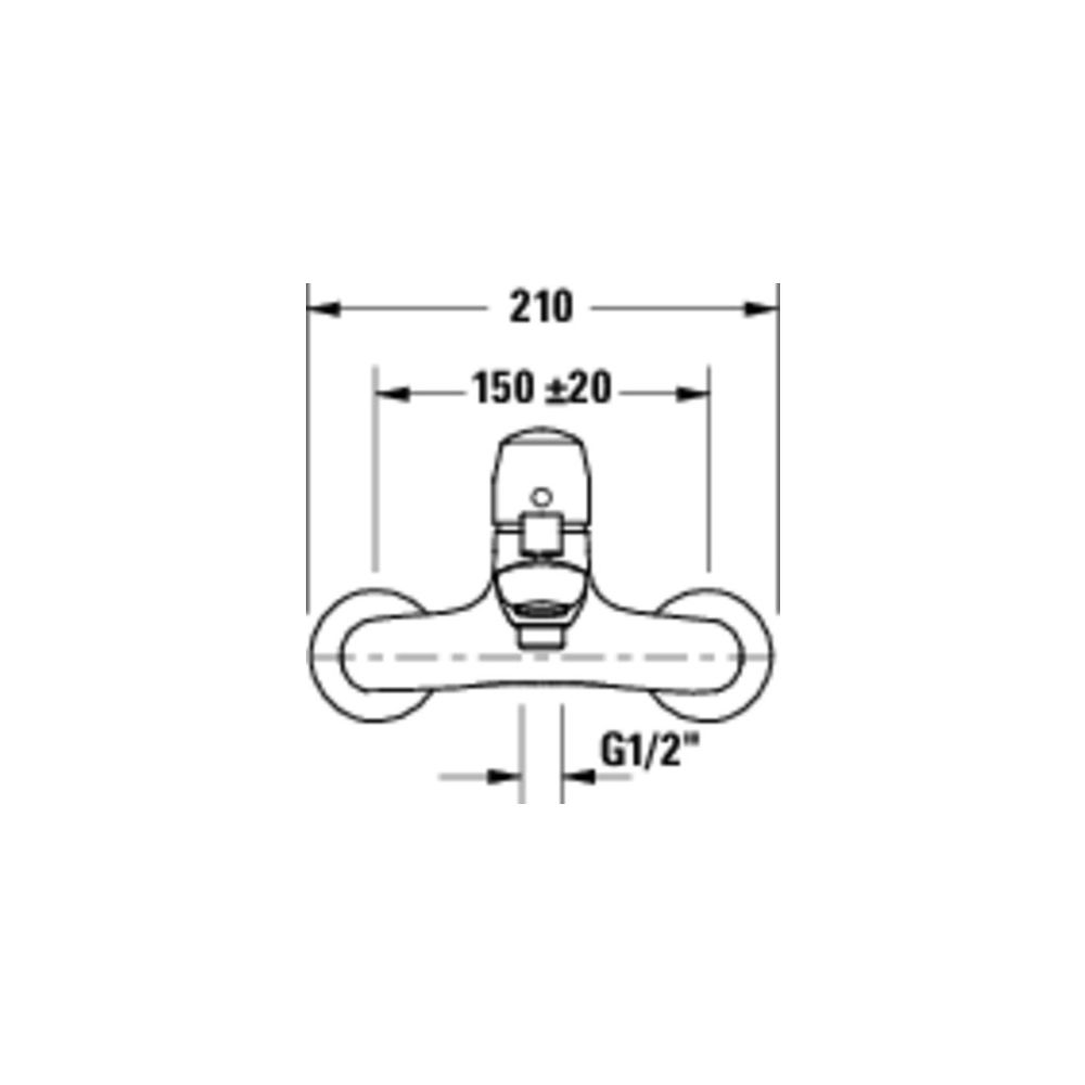 Duravit No.1 Einhebel-Wannenmischer Aufputz, Chrom, Anschlussart S-Anschlüsse, 1/... DURAVIT-N15230000010 8000177315947 (Abb. 3)