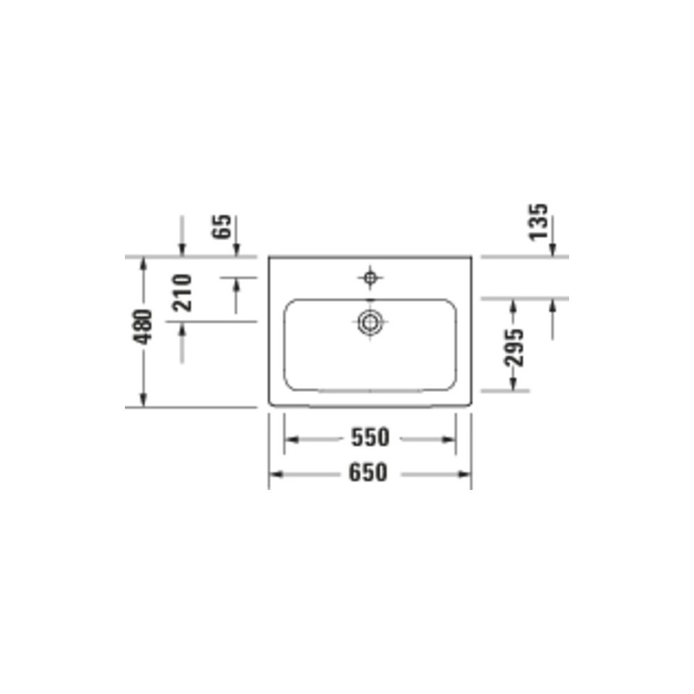 Duravit D-Code Waschtisch 480x650x165mm wandhäng. Weiß Hochglanz Rund 1 WP M 1 HL M... DURAVIT-2399650000 4067116339147 (Abb. 5)