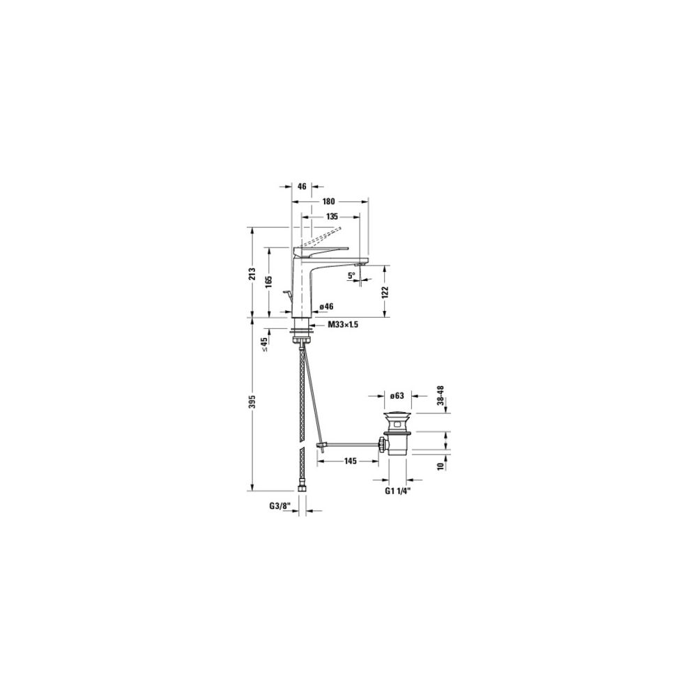 Duravit Tulum by Starck Einhebel-Waschtischmischer Mattschwarz 165mm Keramikmisch... DURAVIT-TU1020001046 4067116462807 (Abb. 2)