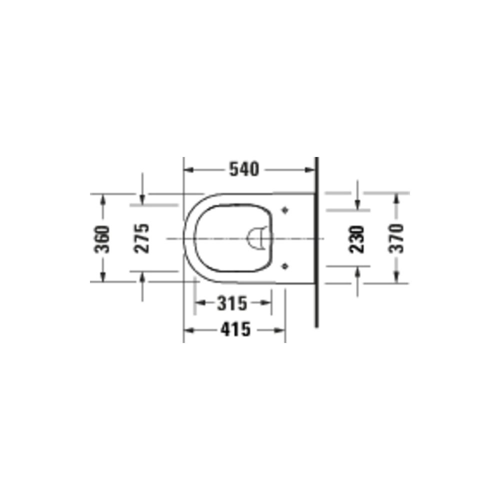 Duravit D-Code Wand-WC 540x370x360mm Weiß Hochglanz 2l Tiefspüler rimless waagerech... DURAVIT-2513090000 4067116358483 (Abb. 4)