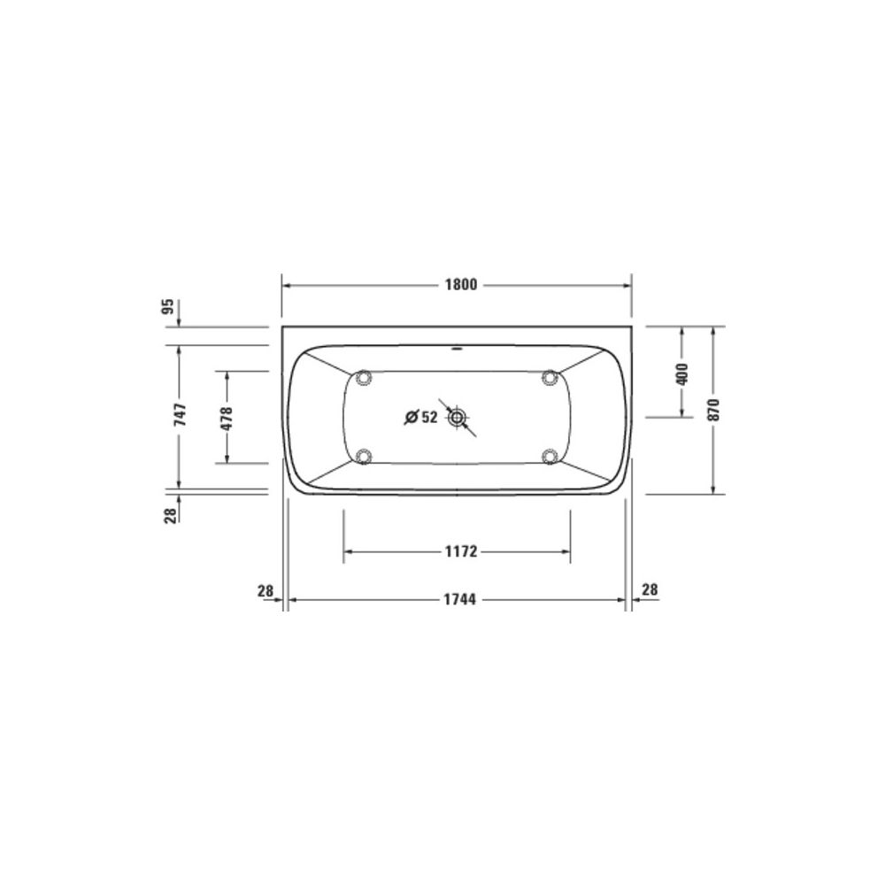Duravit Qatego Whirlwanne Rechteckig, Vorwand, 870x1800x600mm, Air-System, 2 R... DURAVIT-760615000AS0000 4067116074185 (Abb. 4)