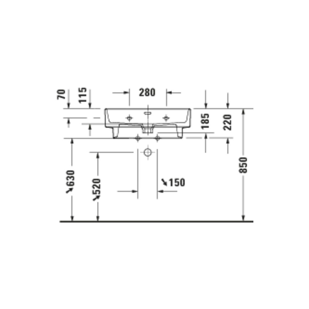 Duravit Balcoon Waschtisch 480x650x220mm wandh. Clay Terra Matt, D-shaped, DuraShie... DURAVIT-241165AM00 4067116441642 (Abb. 2)