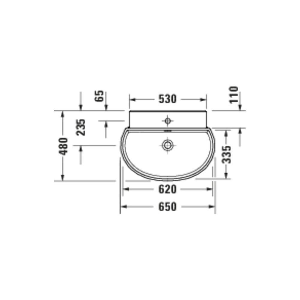 Duravit Balcoon Waschtisch 480x650x220mm wandh. Clay Terra Matt, D-shaped, DuraShie... DURAVIT-241165AM00 4067116441642 (Abb. 3)