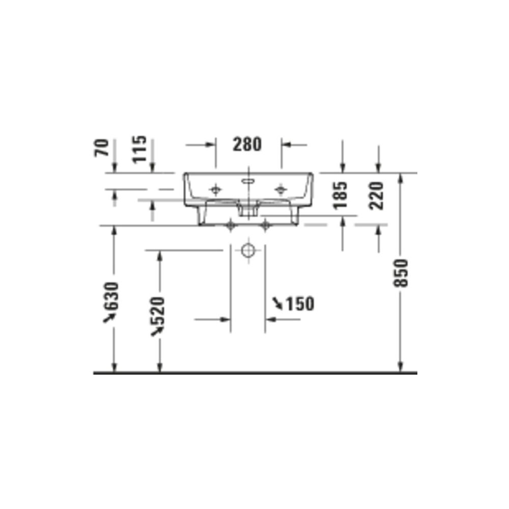 Duravit Balcoon Waschtisch 480x550x185mm wandh. Clay Terra Matt, D-shaped, DuraShie... DURAVIT-241155AM00 4067116441413 (Abb. 2)