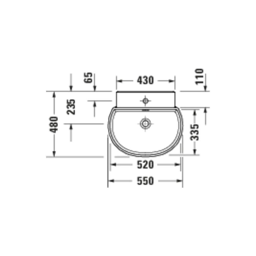 Duravit Balcoon Waschtisch 480x550x185mm wandh. Clay Terra Matt, D-shaped, DuraShie... DURAVIT-241155AM00 4067116441413 (Abb. 3)