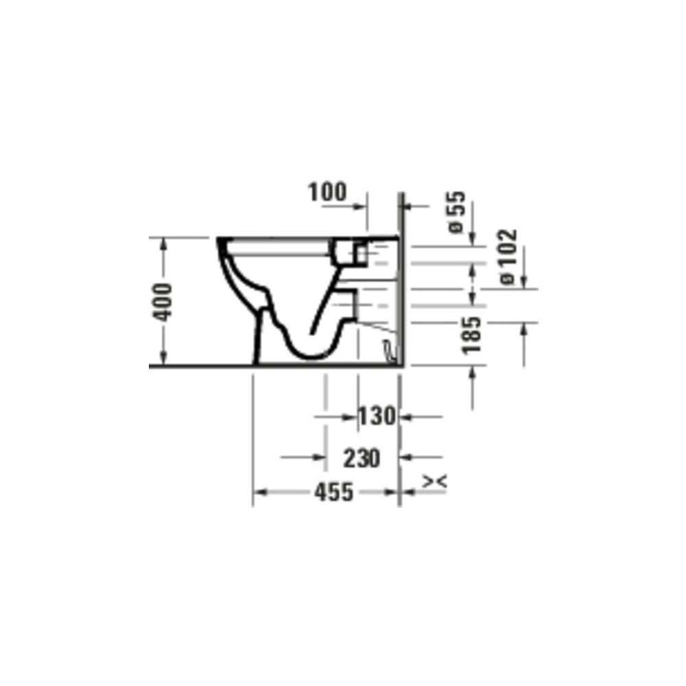 Duravit D-Code Stand WC 570x370x400mm Weiß Hochglanz Back to wall 45/3l Tiefspüler ... DURAVIT-2037090000 4067116338409 (Abb. 4)