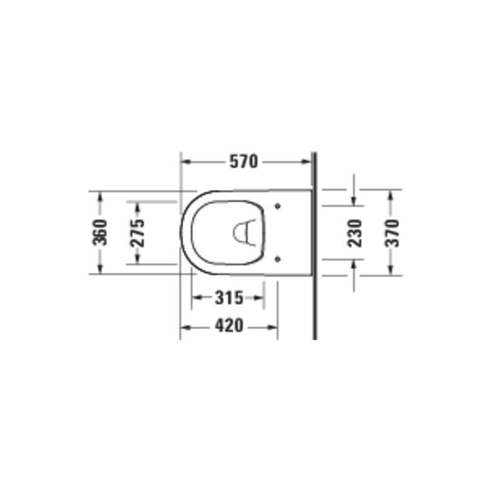 Duravit D-Code Stand WC 570x370x400mm Weiß Hochglanz Back to wall 45/3l Tiefspüler ... DURAVIT-2037090000 4067116338409 (Abb. 5)