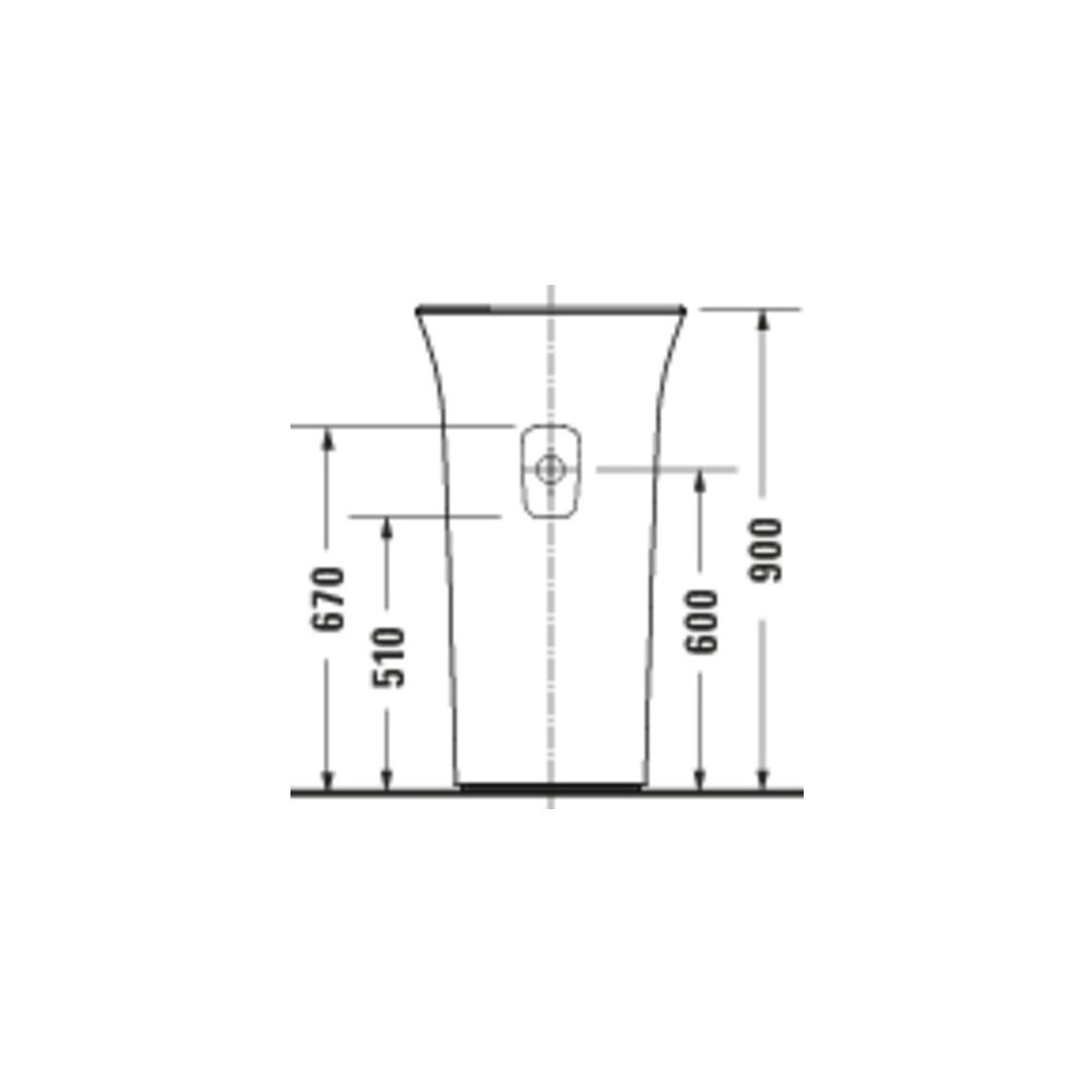 Duravit White Tulip Freistehender Waschtisch 500x500x900mm, bodenstehend, Ablauf hi... DURAVIT-2702500070 4053424913452 (Abb. 3)