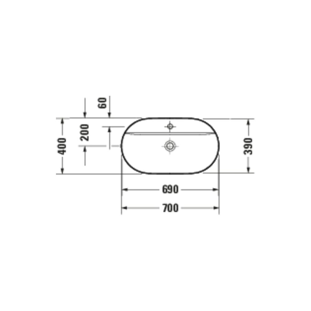 Duravit Luv Aufsatzbecken 700mm, Weiß Hochglanz, DuraCeram, Oval, mit HLB ohne Über... DURAVIT-0380700000 4053424901084 (Abb. 5)