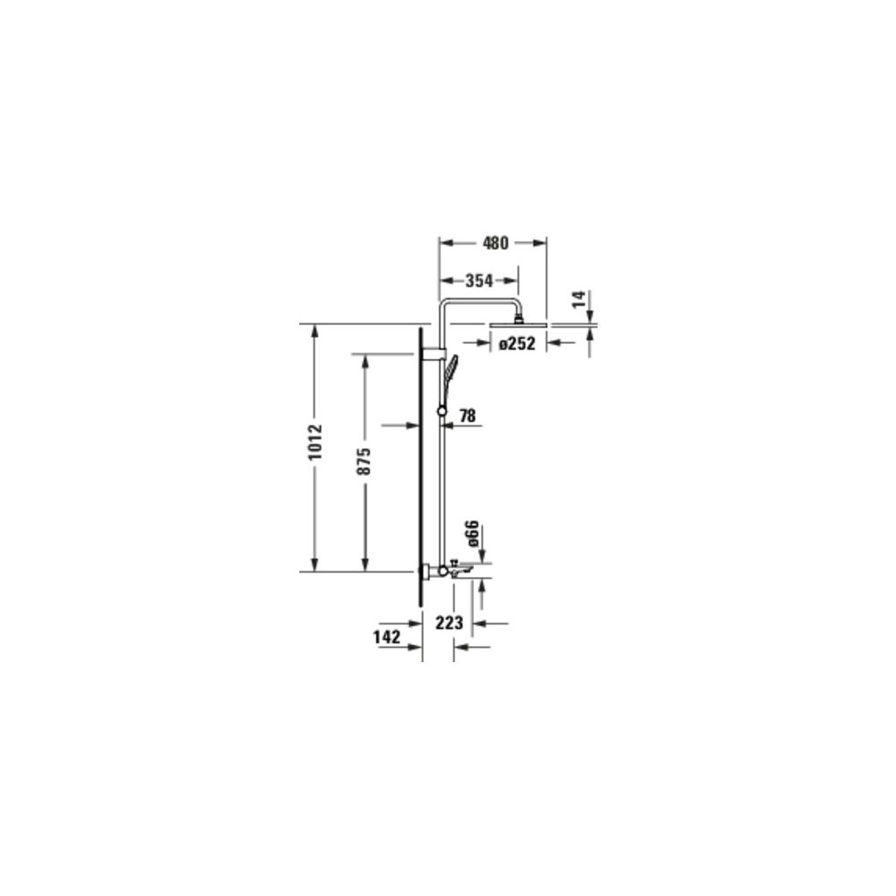 Duravit Shower Systems Duschsystem Chrom, Thermostat, Kopfbrause schwenkbar, 14,5... DURAVIT-TH5280008010 4067116476392 (Abb. 3)