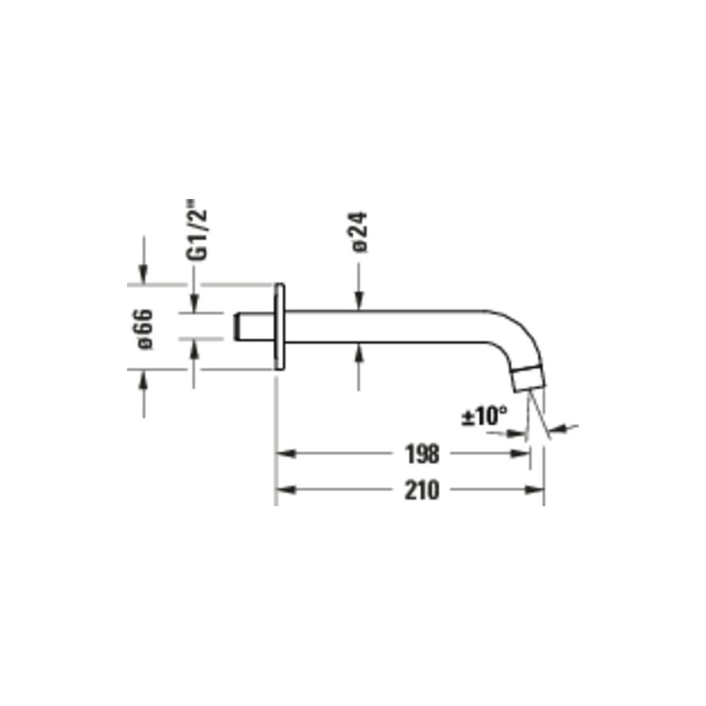 Duravit No.1 Wanneneinlauf Wandmontage Edelstahl gebürstet Rosette rund Ausladung... DURAVIT-N15240010070 4067116465822 (Abb. 3)