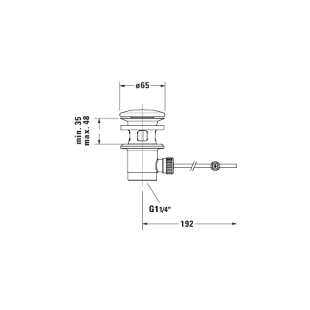 Duravit Zugstangen Ablaufgarnitur mit keramischer Abdeckung, Weiß... DURAVIT-0050800000 4053424681672 (Abb. 3)