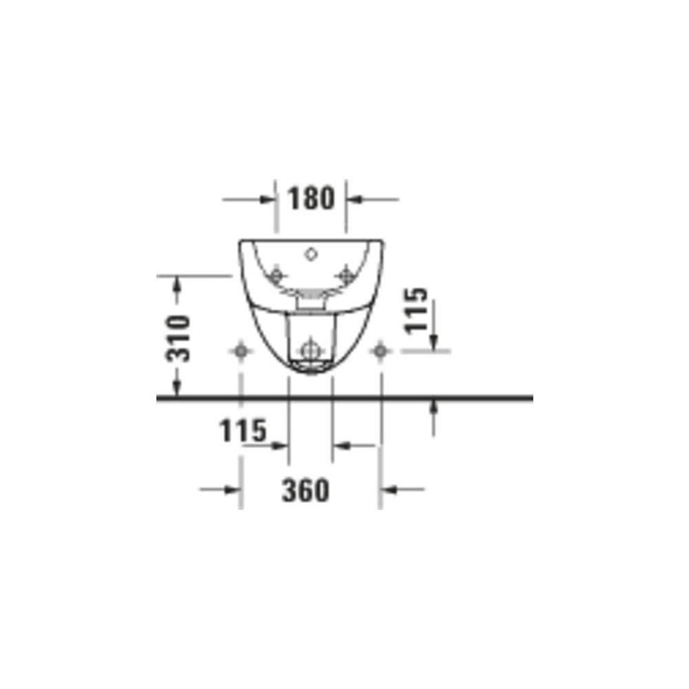 Duravit D-Code Wandbidet 540x370x340mm Weiß Hochglanz 1 HL mit HLB/Überlauf... DURAVIT-2723150000 4067116338423 (Abb. 2)