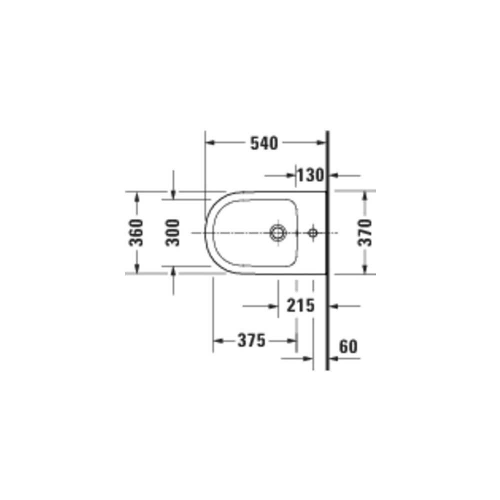 Duravit D-Code Wandbidet 540x370x340mm Weiß Hochglanz 1 HL mit HLB/Überlauf... DURAVIT-2723150000 4067116338423 (Abb. 4)