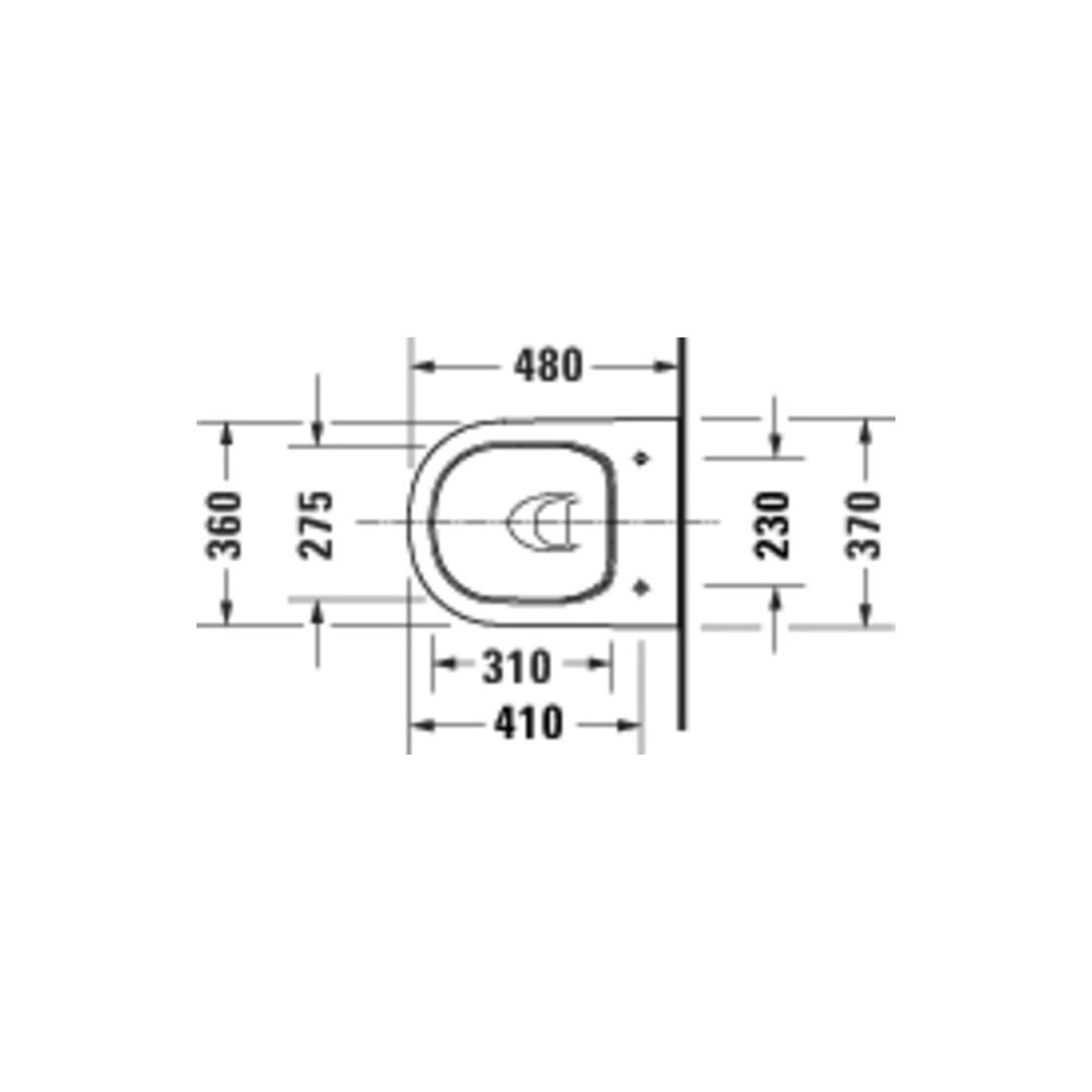 Duravit D-Code Wand-WC 480x370x360mm Weiß Hochglanz 45l Tiefspüler rimless waagerec... DURAVIT-2515090000 4067116338447 (Abb. 4)
