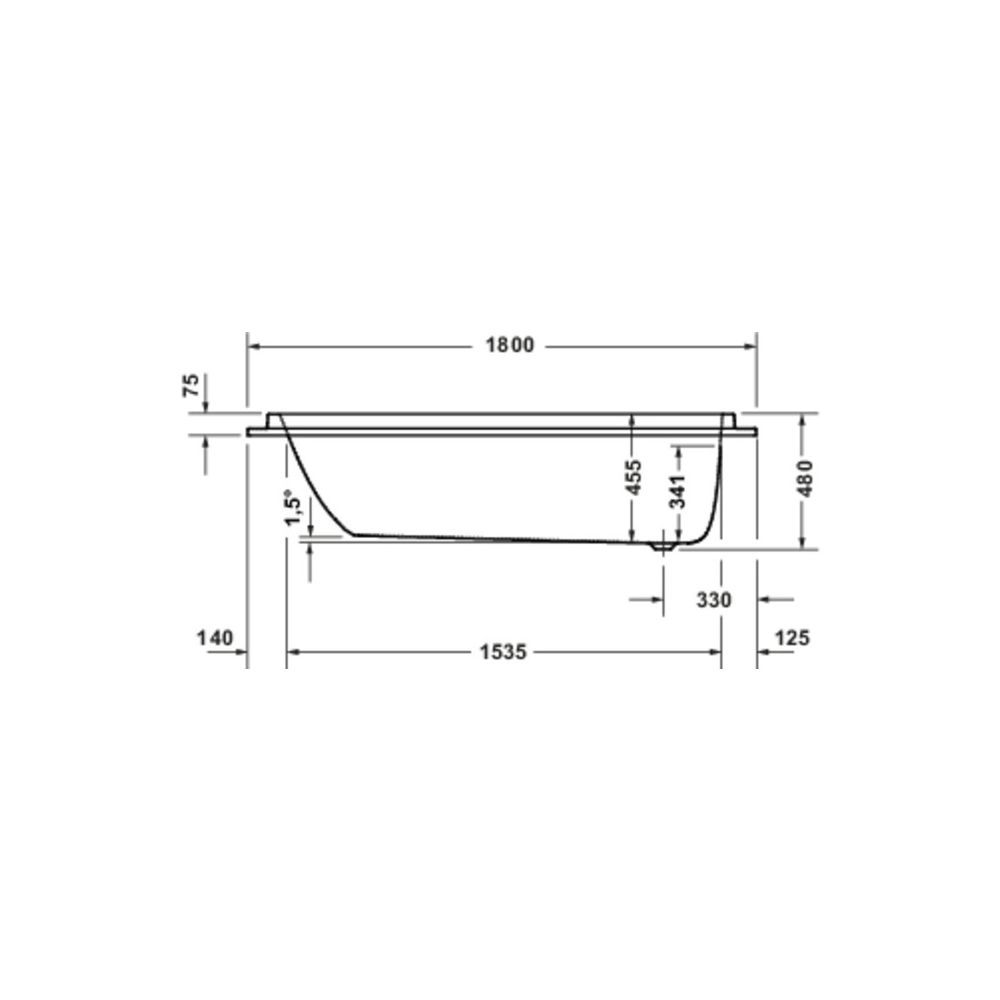 Duravit Balcoon Badewanne 480x800x1800mm, Weiß glänzend, Rechteckig, Einbau, 1... DURAVIT-700678000000000 4067116447934 (Abb. 2)