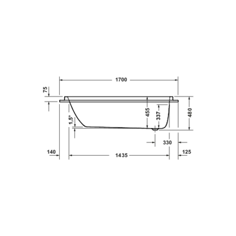 Duravit Balcoon Badewanne 480x750x1700mm, Weiß, Rechteckig, Einbau, 1 Rückensc... DURAVIT-700677000000000 4067116447927 (Abb. 2)