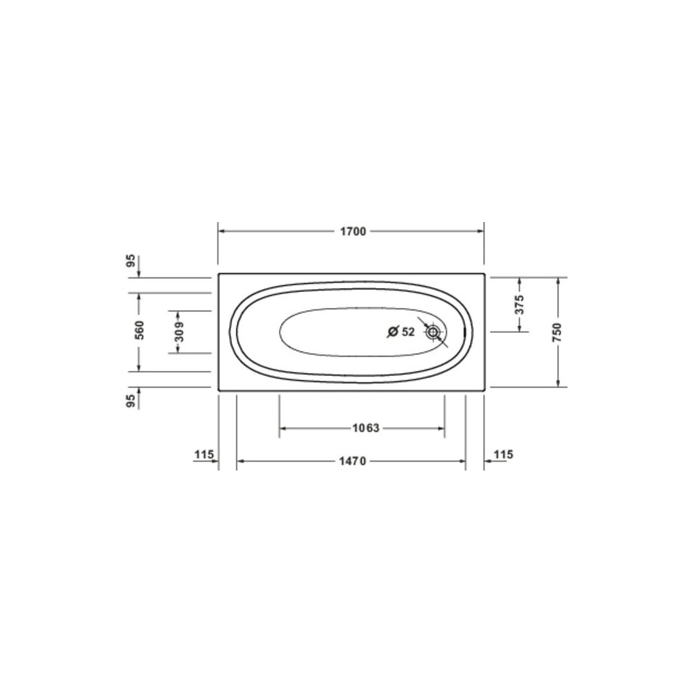 Duravit Balcoon Badewanne 480x750x1700mm, Weiß, Rechteckig, Einbau, 1 Rückensc... DURAVIT-700677000000000 4067116447927 (Abb. 3)